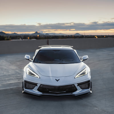 Front View Corvette C8 Stingray with Carbon Fiber Front Lip