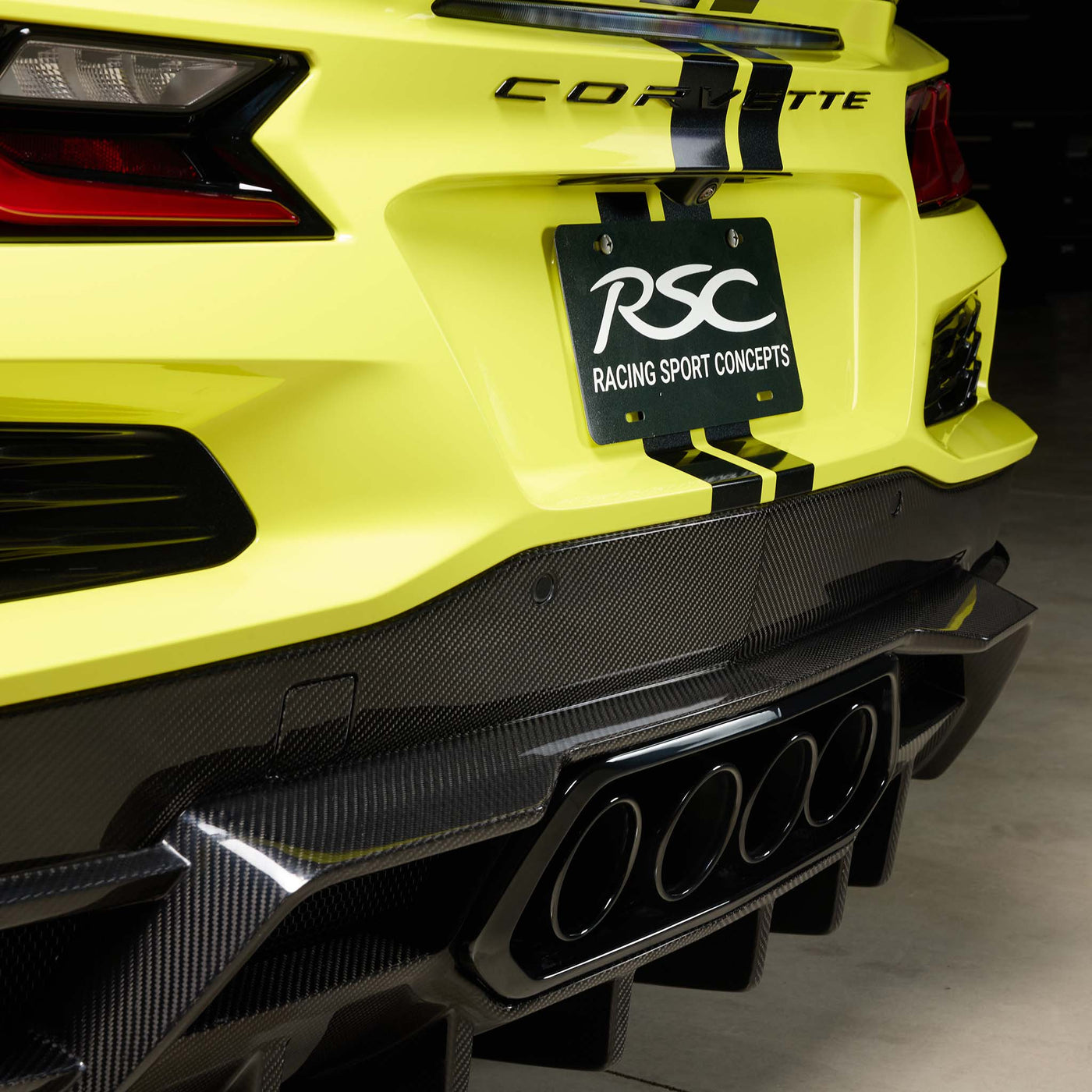 Corvette C8 Z06 Carbon Fiber Diffuser Close Up Shot