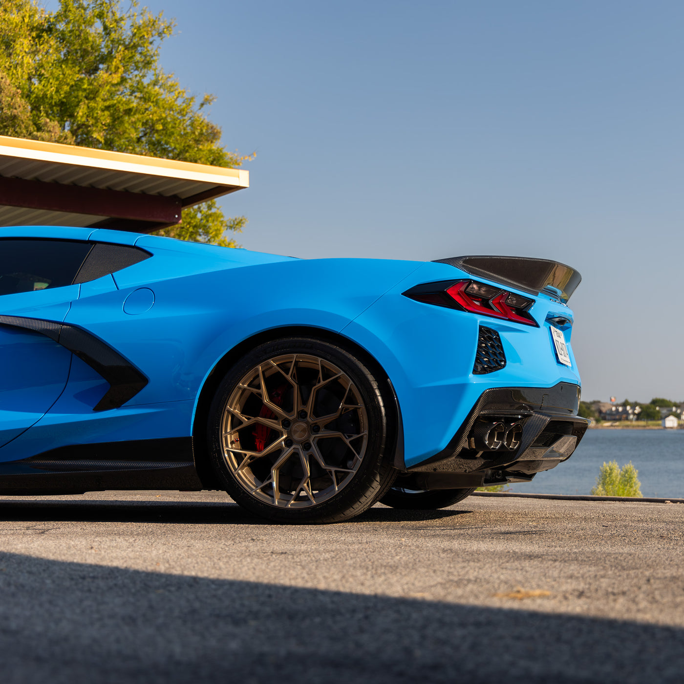 Corvette C8 Stingray with RSC Ducktail Rear Spoiler in Carbon Fiber