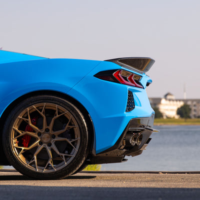 Side view of the RSC Ducktail Rear Spoiler for the Corvette C8 Stingray