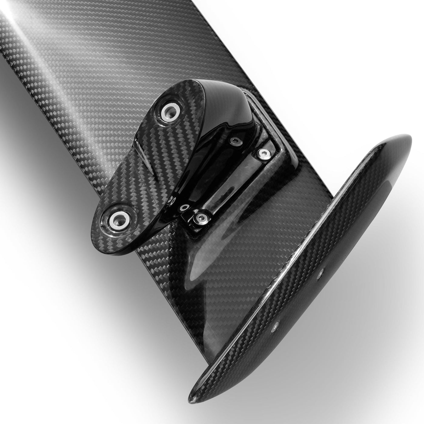 Close up of carbon fiber rear wing for C8 Corvette by RSC